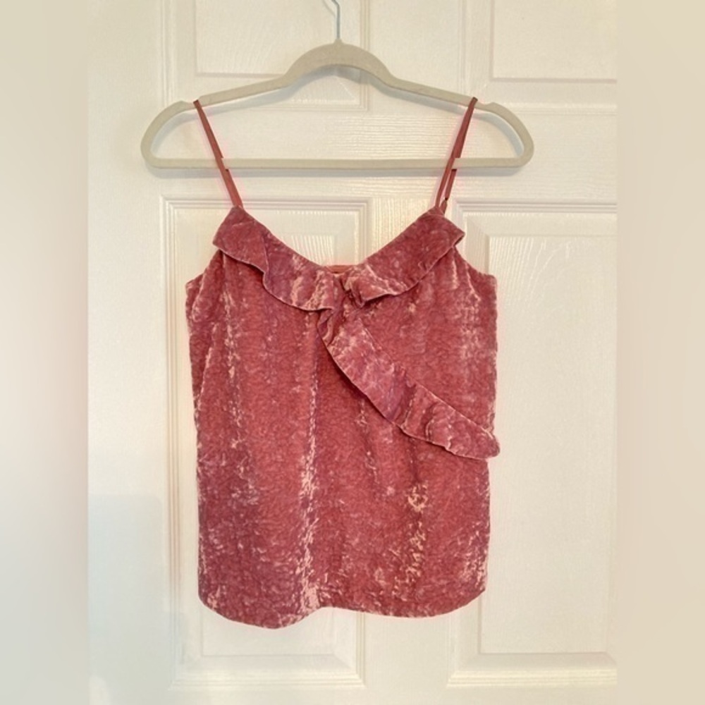 J Crew pink velvet sleeveless top